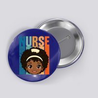 Black Afro Strong Nurse Black History Month Nursing Funny Gift Button