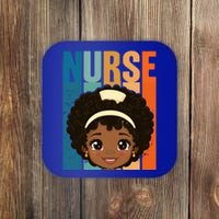 Black Afro Strong Nurse Black History Month Nursing Funny Gift Coaster