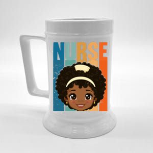 Black Afro Strong Nurse Black History Month Nursing Funny Gift Beer Stein