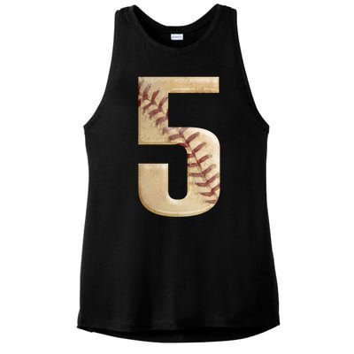 Baseball 5th Birthday  Ladies PosiCharge Tri-Blend Wicking Tank