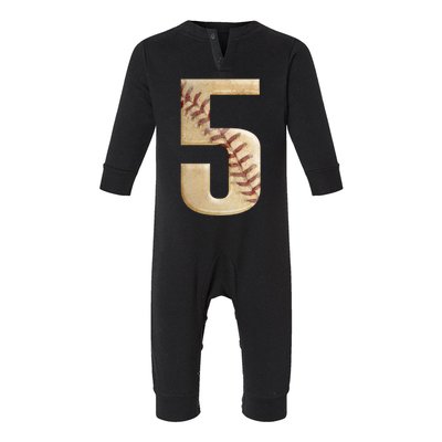 Baseball 5th Birthday  Infant Fleece One Piece