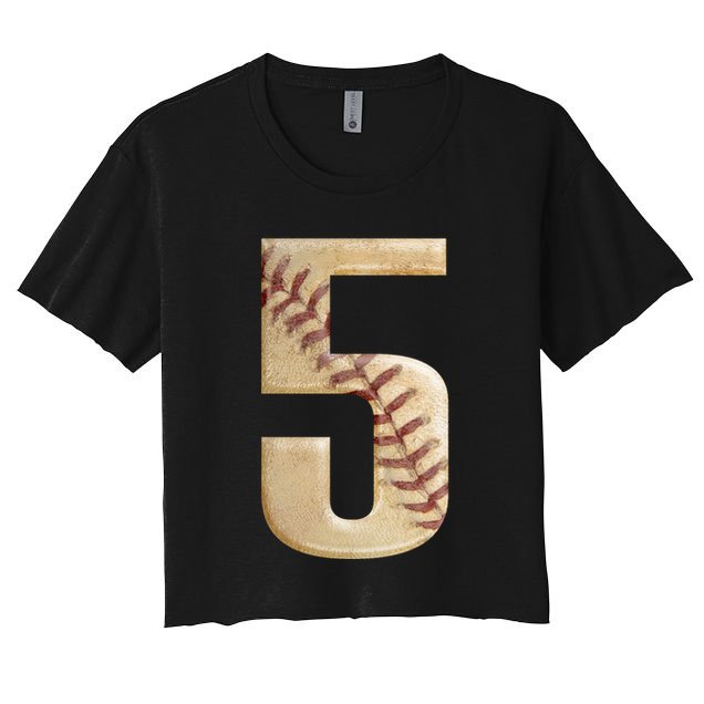 Baseball 5th Birthday  Crop Top