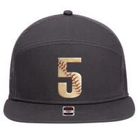 Baseball 5th Birthday  7 Panel Mesh Trucker Snapback Hat