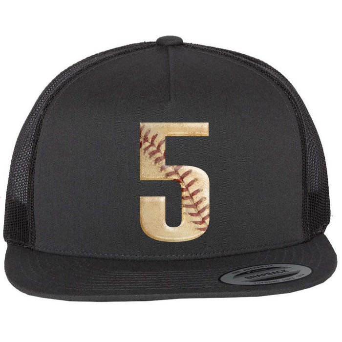 Baseball 5th Birthday  Flat Bill Trucker Hat