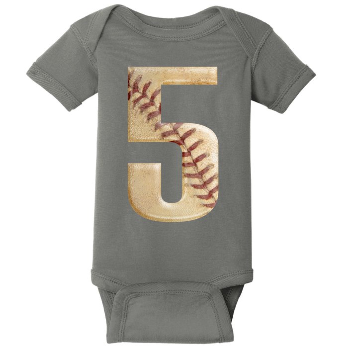 Baseball 5th Birthday  Baby Bodysuit