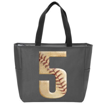 Baseball 5th Birthday  Zip Tote Bag