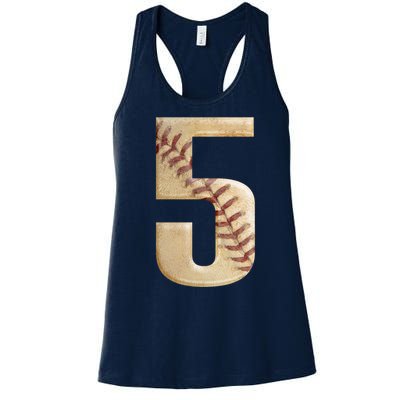 Baseball 5th Birthday  Women's Racerback Tank