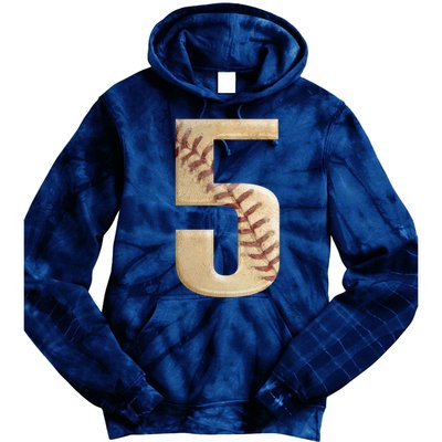 Baseball 5th Birthday  Tie Dye Hoodie