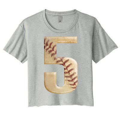 Baseball 5th Birthday  Women's Crop Top Tee