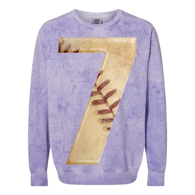 Baseball 7th Birthday Colorblast Crewneck Sweatshirt