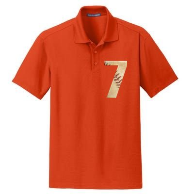 Baseball 7th Birthday Dry Zone Grid Polo