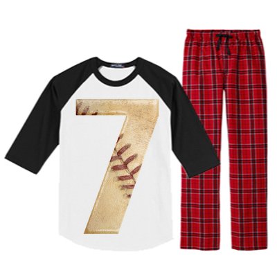 Baseball 7th Birthday Raglan Sleeve Pajama Set