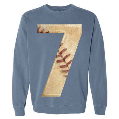 Baseball 7th Birthday Garment-Dyed Sweatshirt