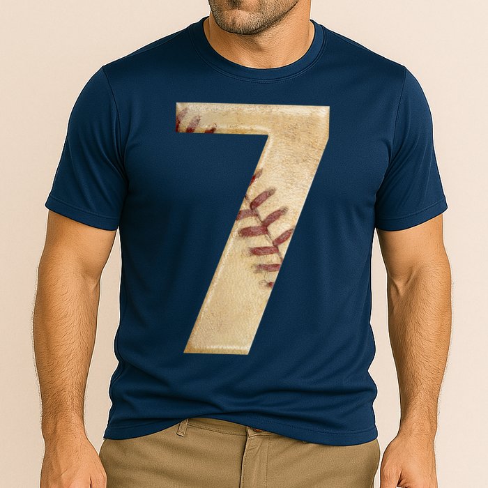 Baseball 7th Birthday Cooling Performance Crew T-Shirt