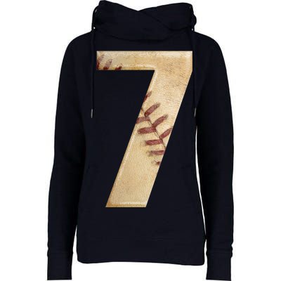 Baseball 7th Birthday Womens Funnel Neck Pullover Hood