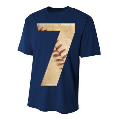 Baseball 7th Birthday Performance Sprint T-Shirt