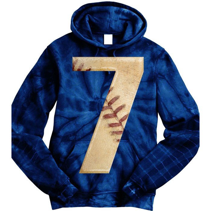 Baseball 7th Birthday Tie Dye Hoodie