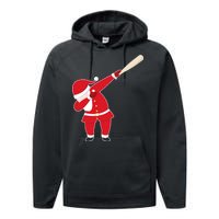 Baseball Bat Dabbing Santa Performance Fleece Hoodie