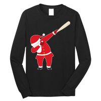 Baseball Bat Dabbing Santa Long Sleeve Shirt