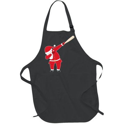 Baseball Bat Dabbing Santa Full-Length Apron With Pockets