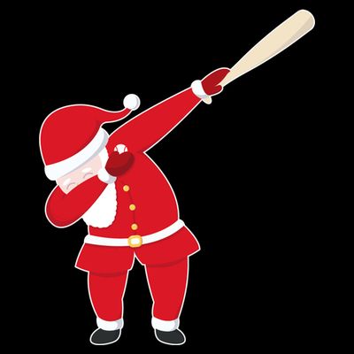 Baseball Bat Dabbing Santa T-Shirt