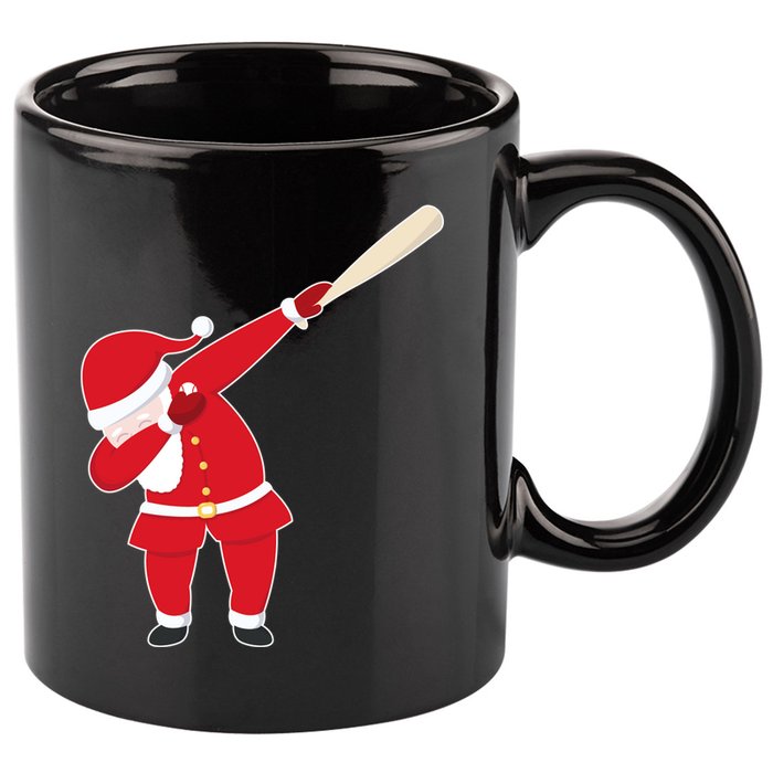 Baseball Bat Dabbing Santa 11oz C Handle Ceramic Mug