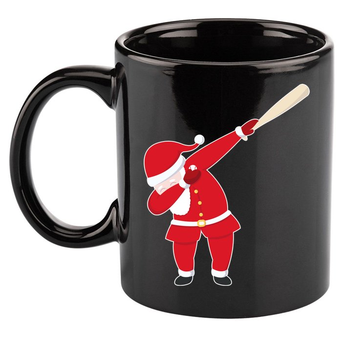 Baseball Bat Dabbing Santa 11oz C Handle Ceramic Mug