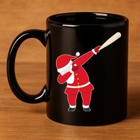 Baseball Bat Dabbing Santa 11oz C Handle Ceramic Mug