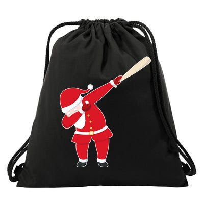 Baseball Bat Dabbing Santa Drawstring Bag