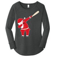 Baseball Bat Dabbing Santa Women's Perfect Tri Tunic Long Sleeve Shirt