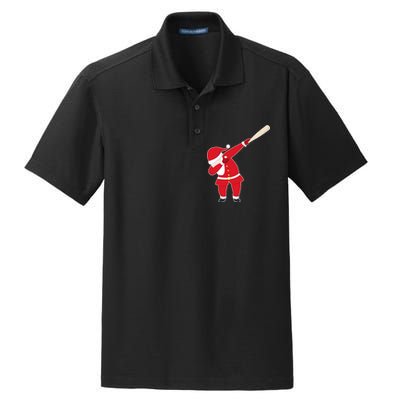 Baseball Bat Dabbing Santa Dry Zone Grid Polo