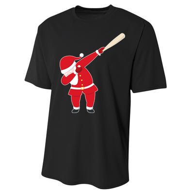 Baseball Bat Dabbing Santa Performance Sprint T-Shirt