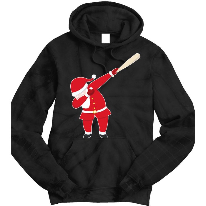 Baseball Bat Dabbing Santa Tie Dye Hoodie