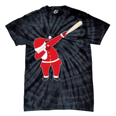 Baseball Bat Dabbing Santa Tie-Dye T-Shirt