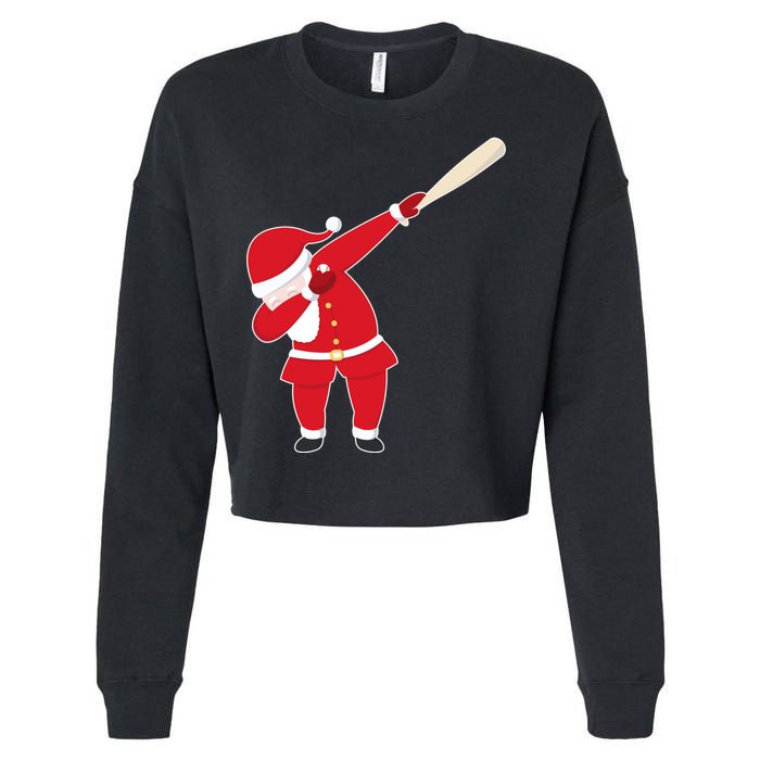 Baseball Bat Dabbing Santa Cropped Pullover Crew