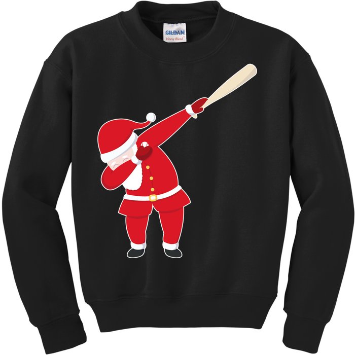 Baseball Bat Dabbing Santa Kids Sweatshirt