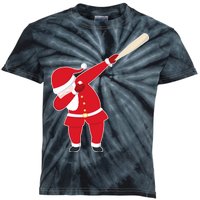 Baseball Bat Dabbing Santa Kids Tie-Dye T-Shirt