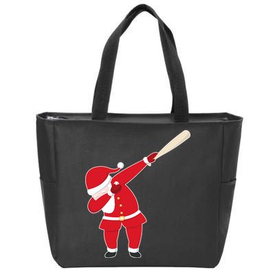 Baseball Bat Dabbing Santa Zip Tote Bag