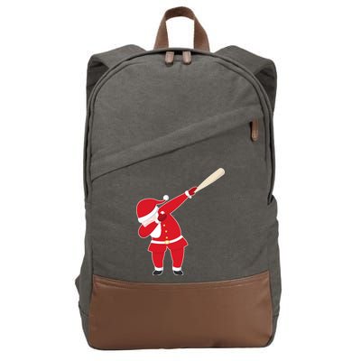 Baseball Bat Dabbing Santa Cotton Canvas Backpack