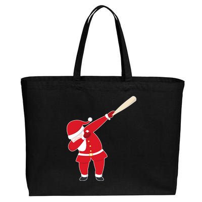 Baseball Bat Dabbing Santa Cotton Canvas Jumbo Tote