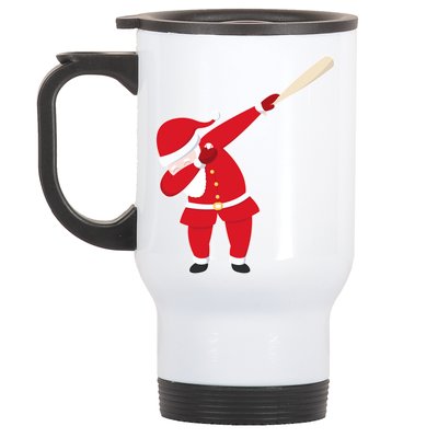 Baseball Bat Dabbing Santa Stainless Steel Travel Mug