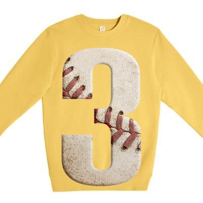 Baseball Birthday 3rd Birthday Premium Crewneck Sweatshirt