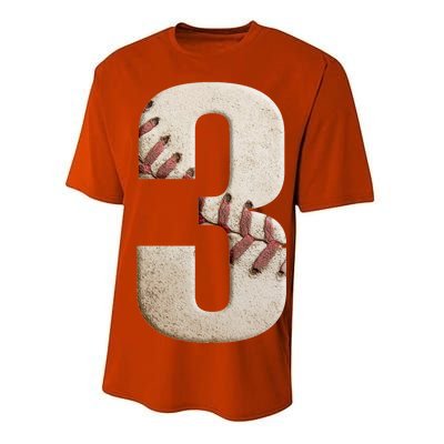 Baseball Birthday 3rd Birthday Performance Sprint T-Shirt