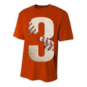 Baseball Birthday 3rd Birthday Youth Performance Sprint T-Shirt