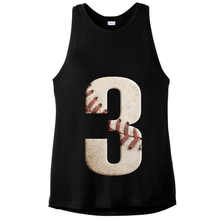 Baseball Birthday 3rd Birthday Ladies PosiCharge Tri-Blend Wicking Tank