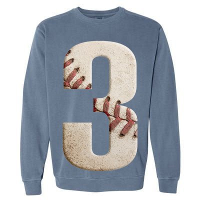 Baseball Birthday 3rd Birthday Garment-Dyed Sweatshirt