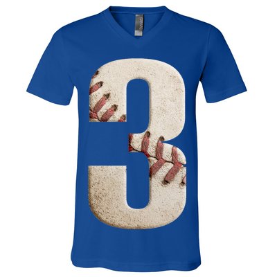 Baseball Birthday 3rd Birthday V-Neck T-Shirt