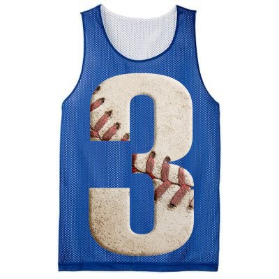 Baseball Birthday 3rd Birthday Mesh Reversible Basketball Jersey Tank