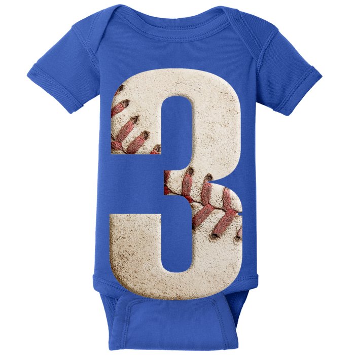 Baseball Birthday 3rd Birthday Baby Bodysuit