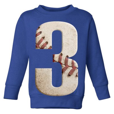 Baseball Birthday 3rd Birthday Toddler Sweatshirt